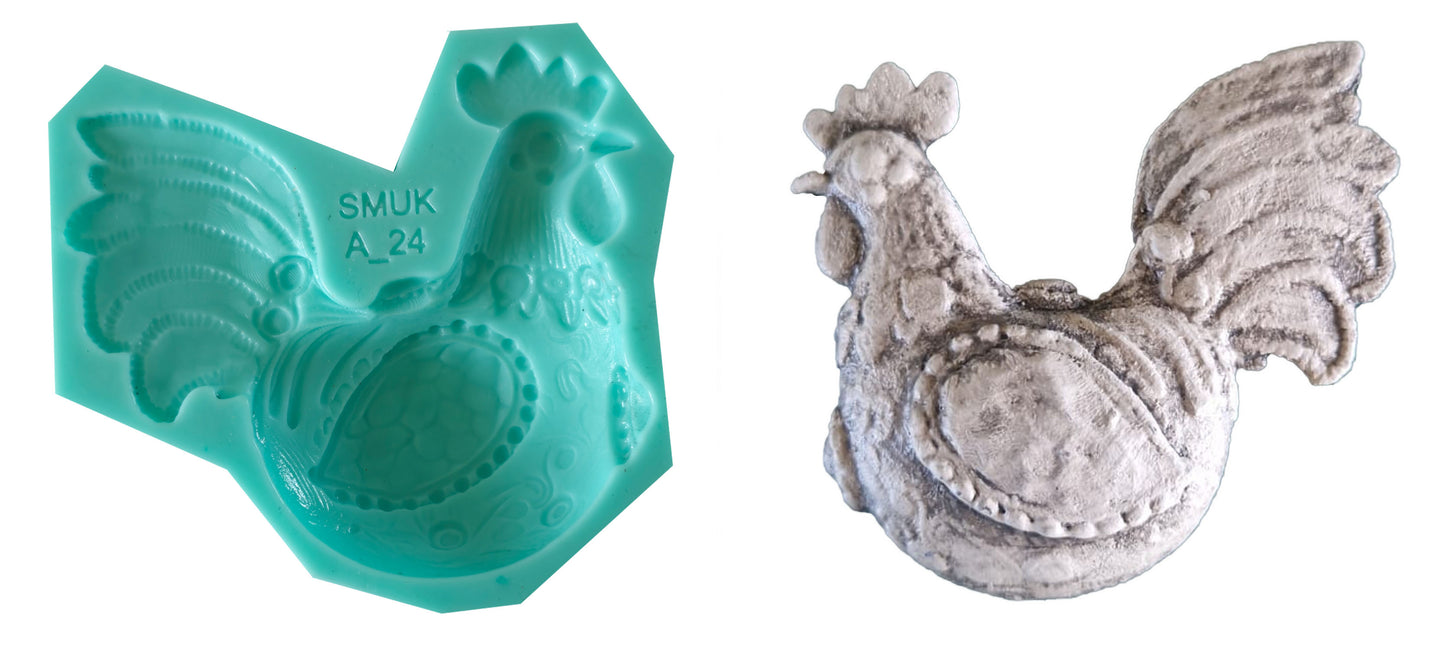 Ornate Hen - ( A_24 ) 8cm x 8cm