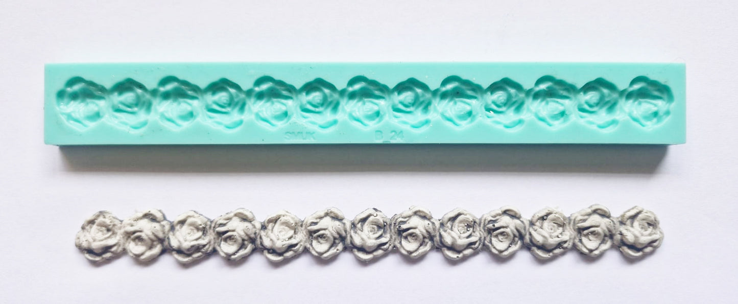 Rose sequence Border Mould - ( B_24 ) 19cm x 3cm
