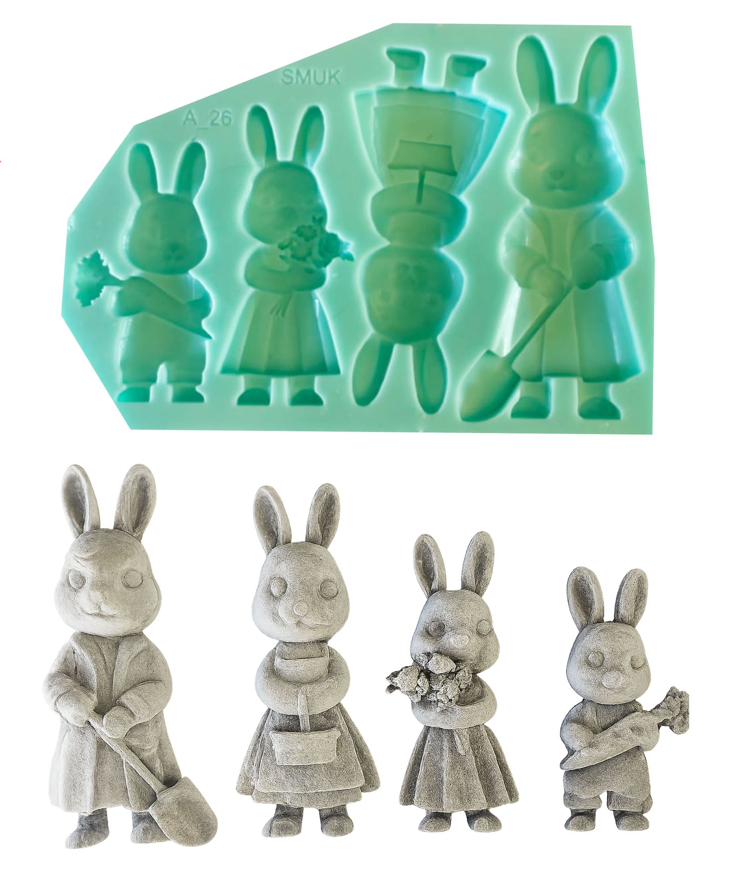 Bunny Family - ( S_26 ) 16cm x 11cm
