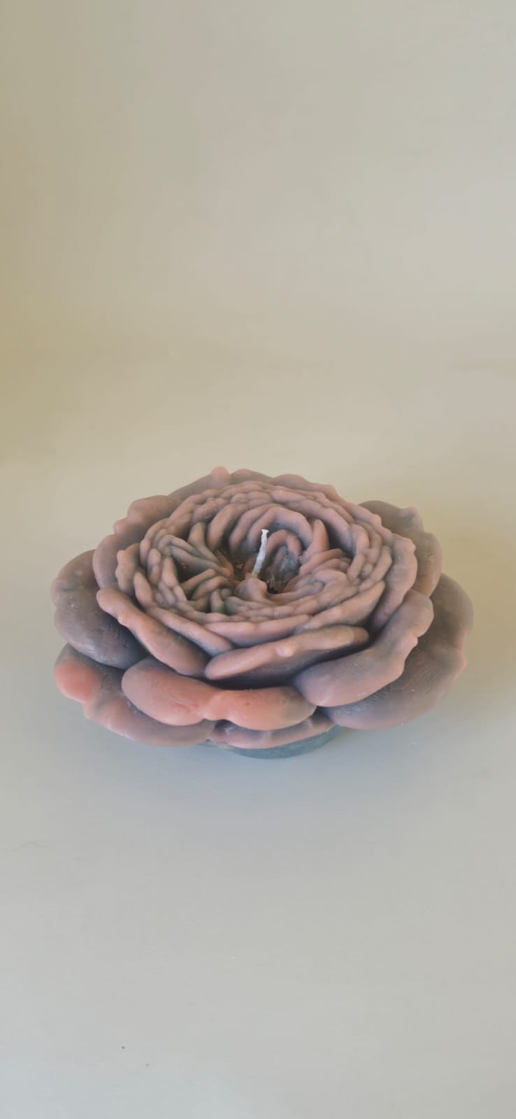 Candle 10 - Grey and Dirty Pink 6cm