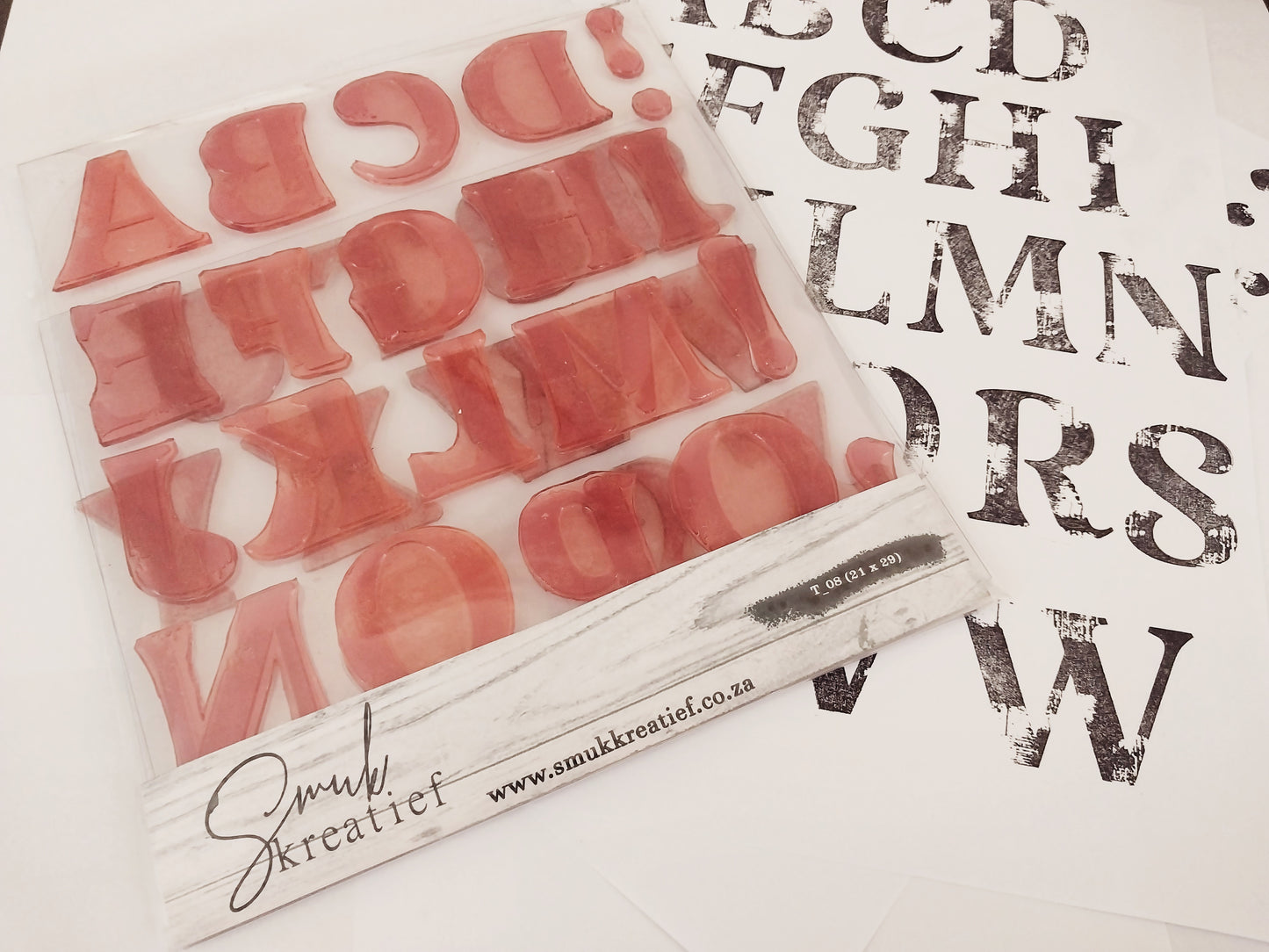 STAMP Uppercase Text ( T_08 ) 2cm x 29cm ( Letters are 4cm high )