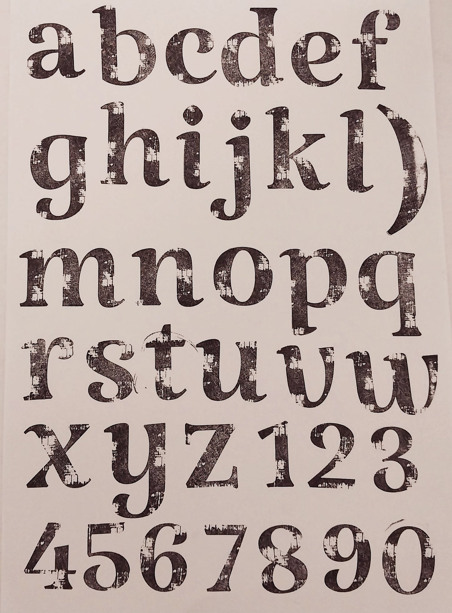 STAMP Text lowercase (T_09 ) 21cm x 29cm ( Letters are 3cm High )