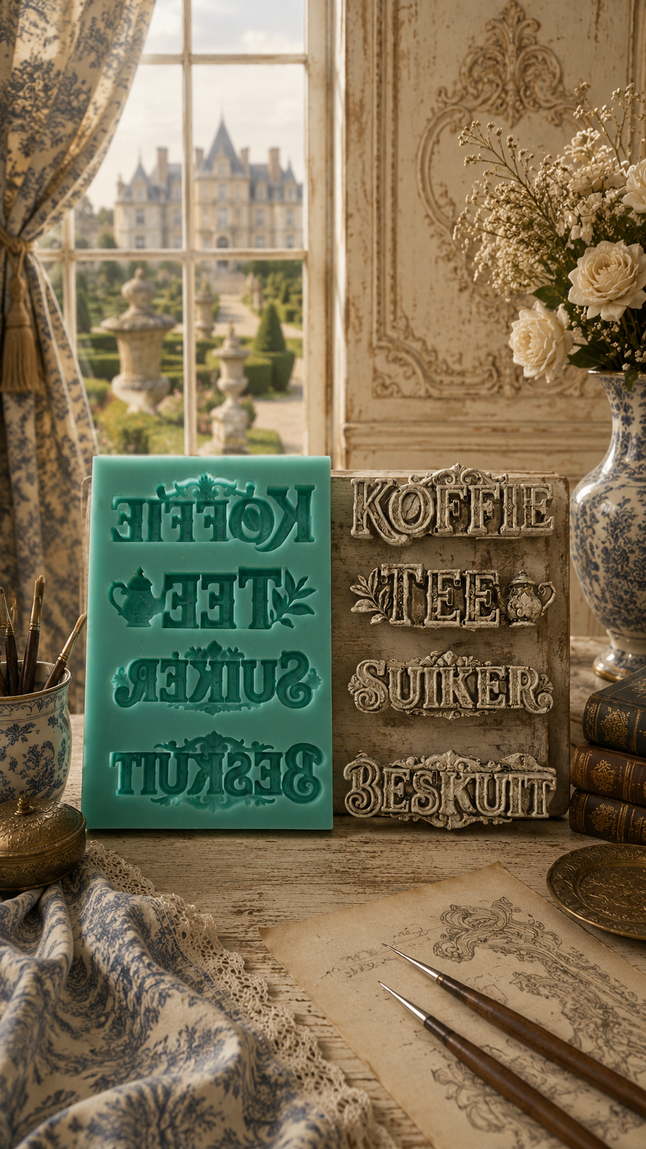 Koffie, Tee, Suiker, Beskuit Mould - ( T_02 A ) 5.5cm x 2cm Elk
