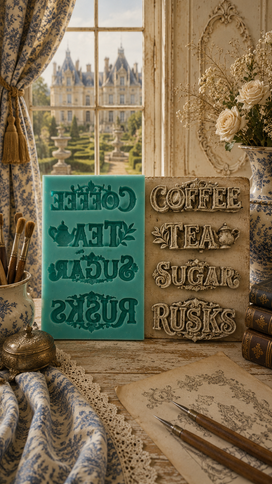 Coffee, Tea, Sugar, Rusks Mould - ( T_02 E ) 5.5cm x 2cm each