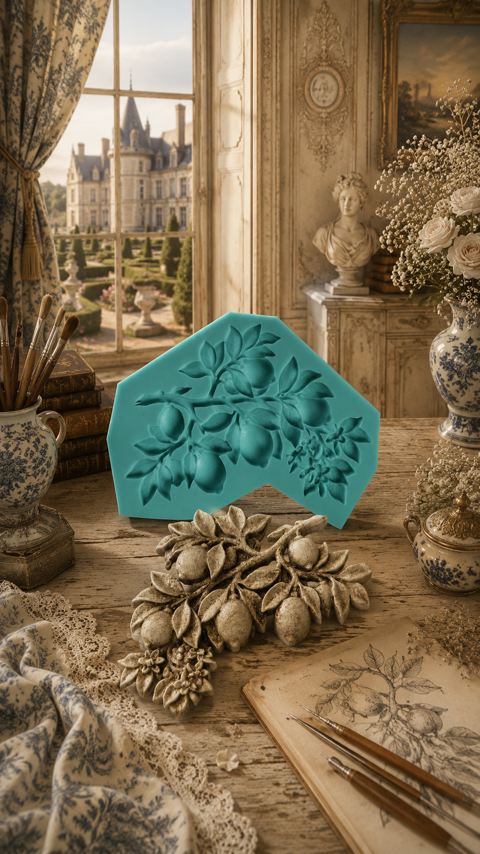 Lemon Branch Mould - ( S_271 ) 15cm x 12cm x 1.5cm