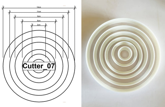 Cutter 7 - 14cm, 11cm, 9cm, 6cm, 2cm
