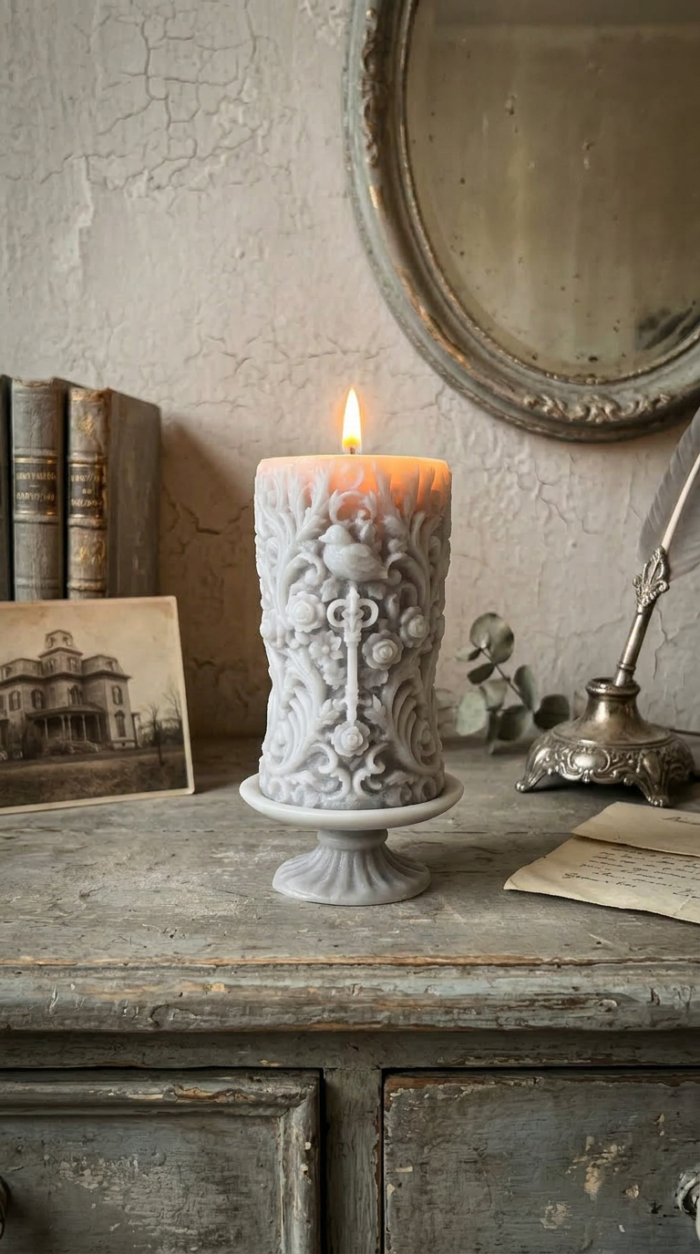 Candle 4 - Grey 17cm