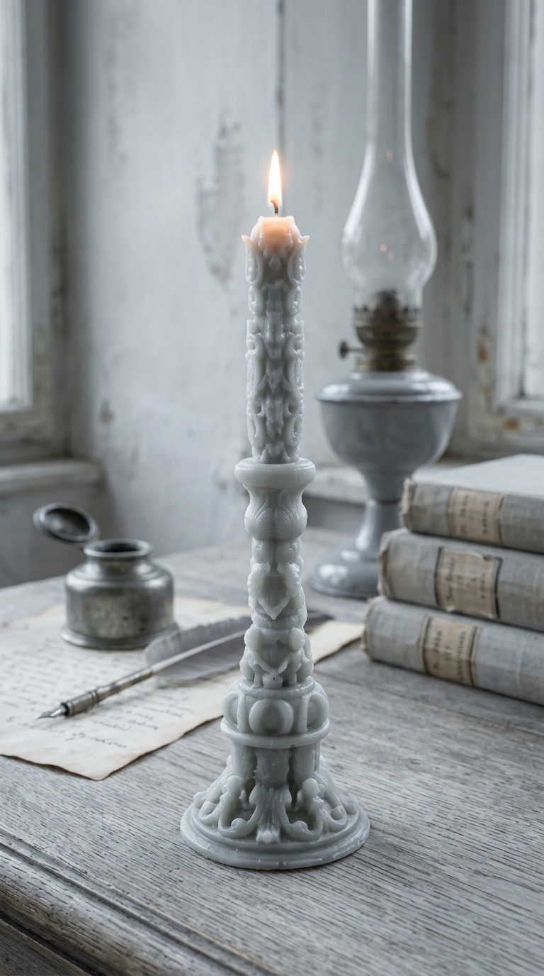 Candle 1 - Grey Green 21cm