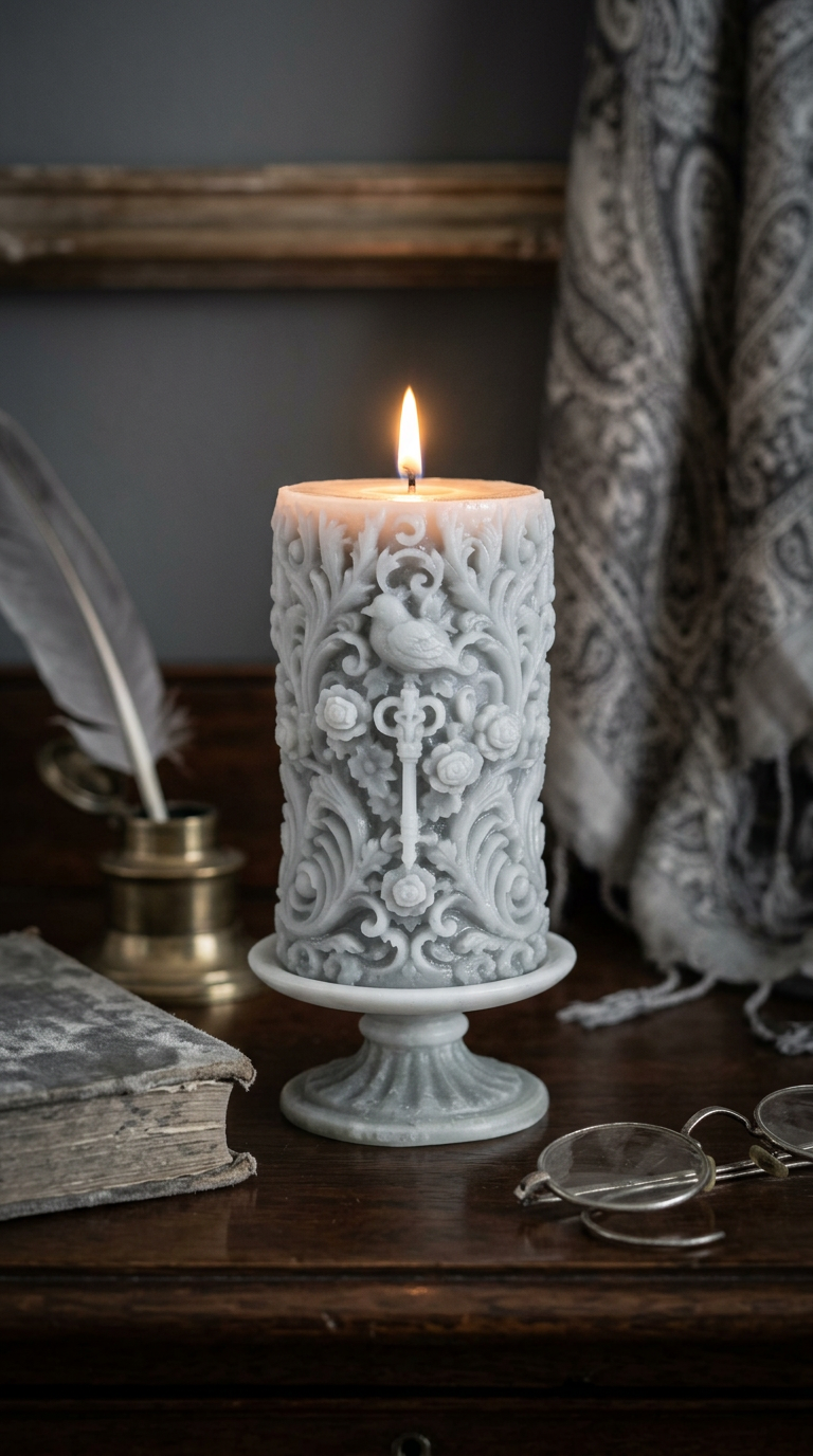 Candle 4 - Green shadow 17cm