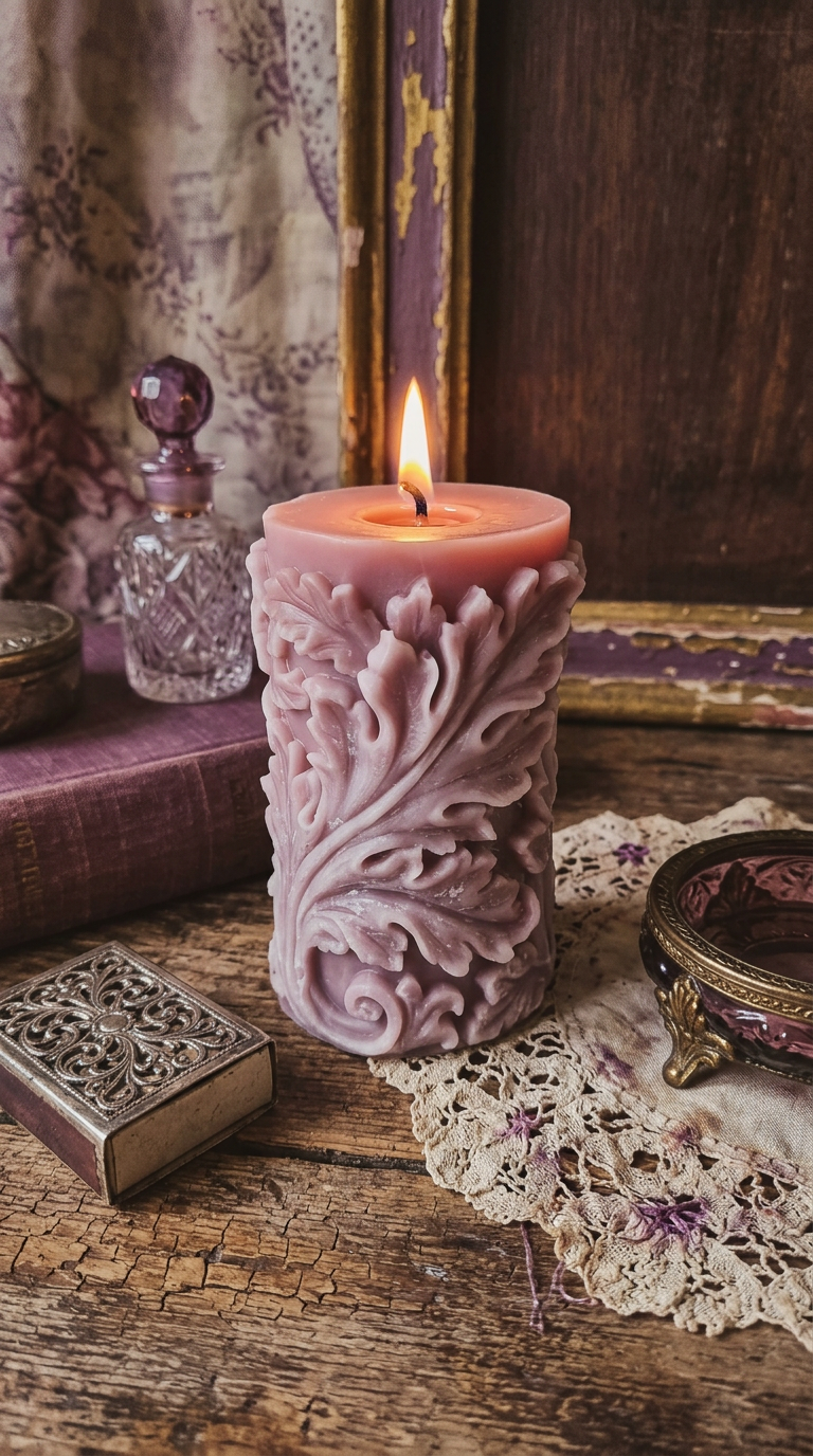 Candle 2 - Dirty Pink 14cm