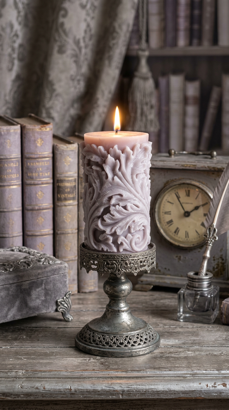 Candle 2 - Grey 14cm