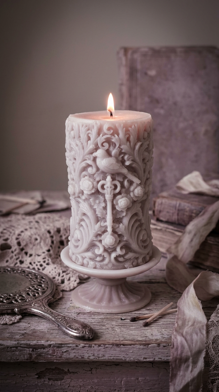 Candle 4 - Light pink 17cm
