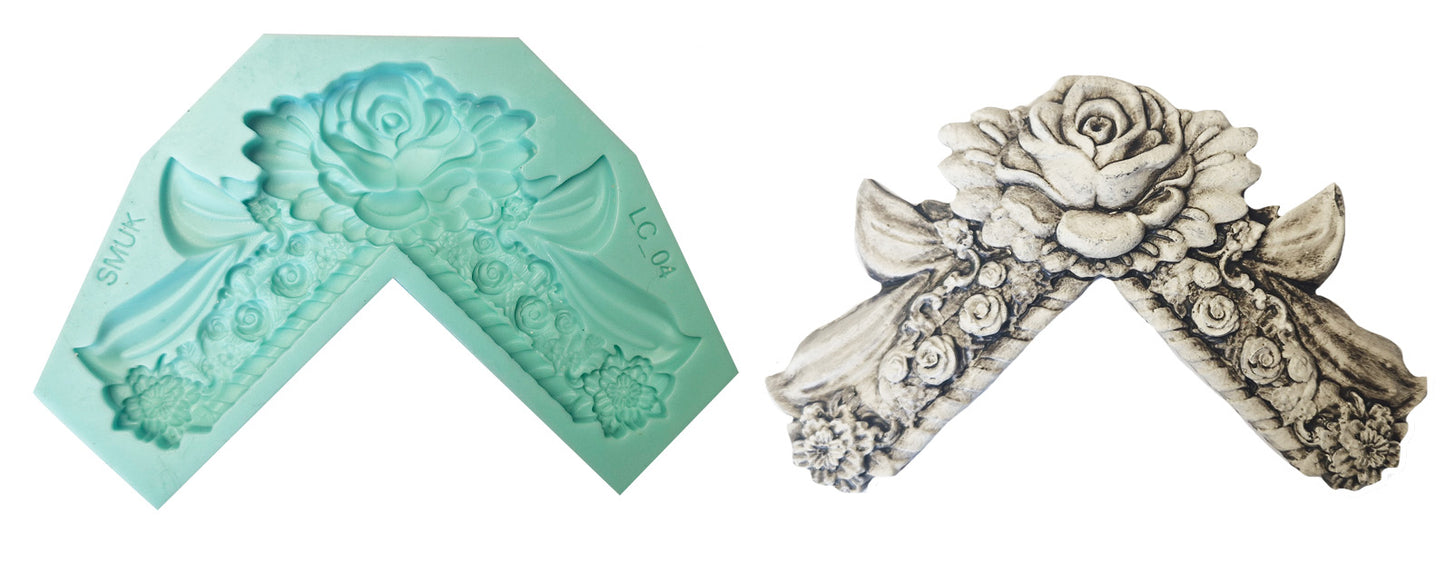 Rose Corner Mould - ( LC_04 ) 16cm x 12cm