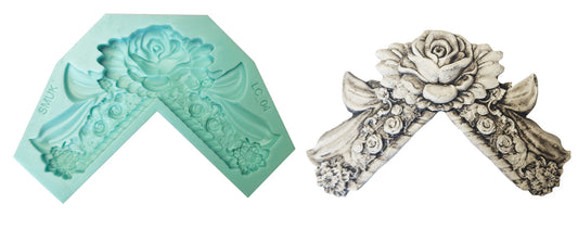 Rose Corner Mould - ( LC_04 ) 16cm x 12cm