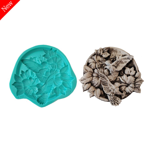 Humming birds mould (S_136) 11.5 x 12.5 x 1.5cm