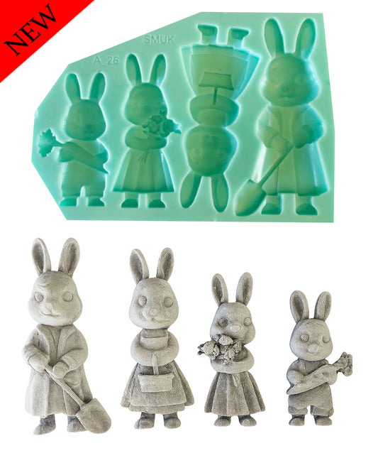 Bunny Family - ( S_26 ) 16cm x 11cm