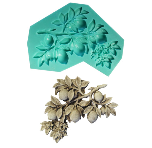 Lemon Branch Mould - ( S_271 ) 15cm x 12cm x 1.5cm