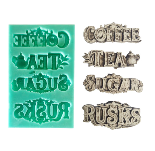 Coffee, Tea, Sugar, Rusks Mould - ( T_02 E ) 5.5cm x 2cm each