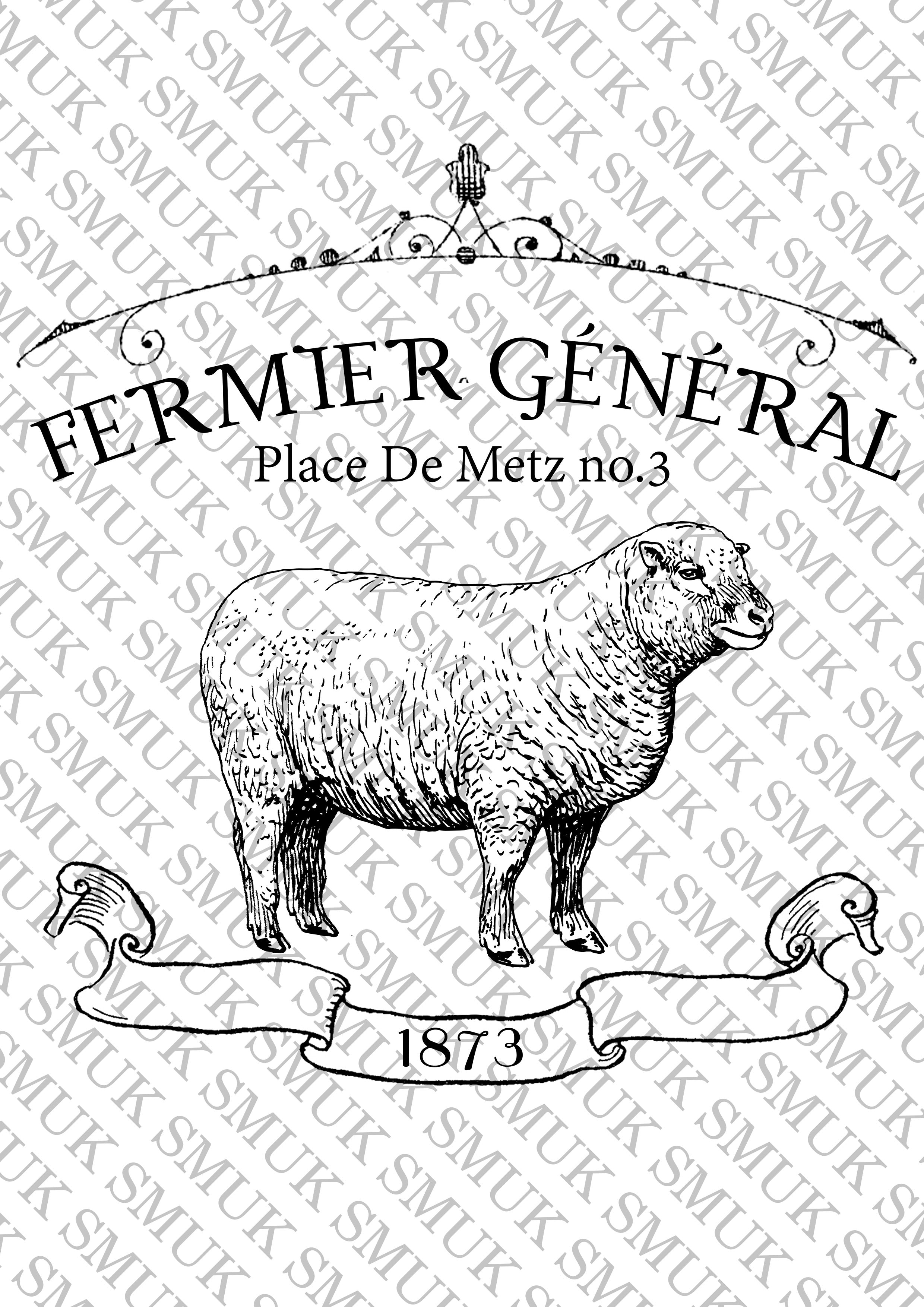 Fermier Zeichen Fermier Sheep - Printable Old School Transfer - Decoupage – SMUK KREATIEF
