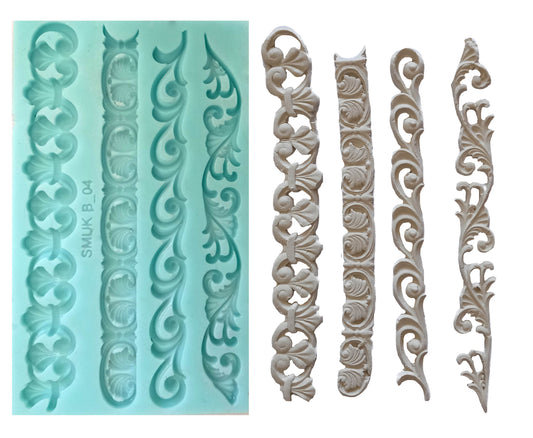 Border Silicone Mould - (B_04) 18cm X 10cm X 1cm